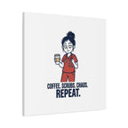 Coffee. Scrubs. Chaos. Repeat. Canvas | Nurse Aesthetic, RN Nurse Wall Art