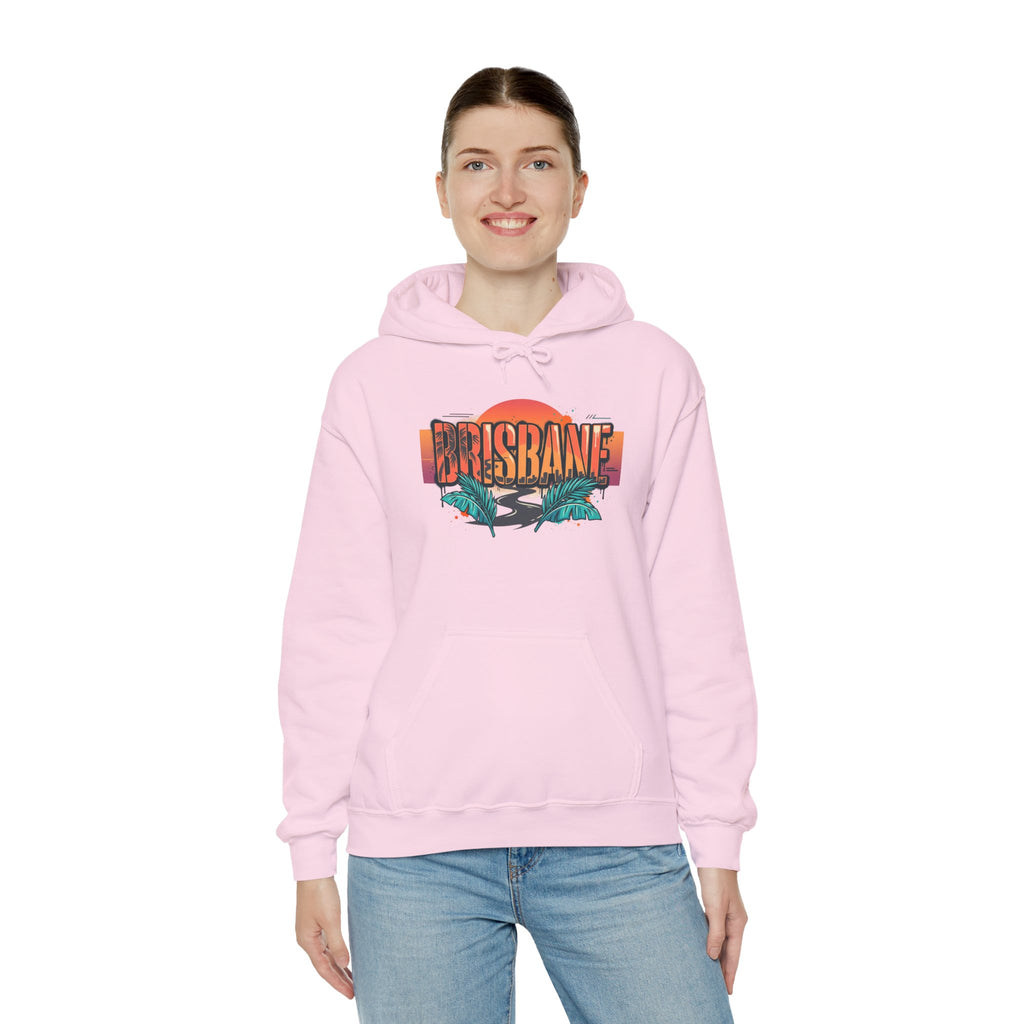 Brisbane Retro Sunset Hoodie – Tropical Palm Beach Graphic