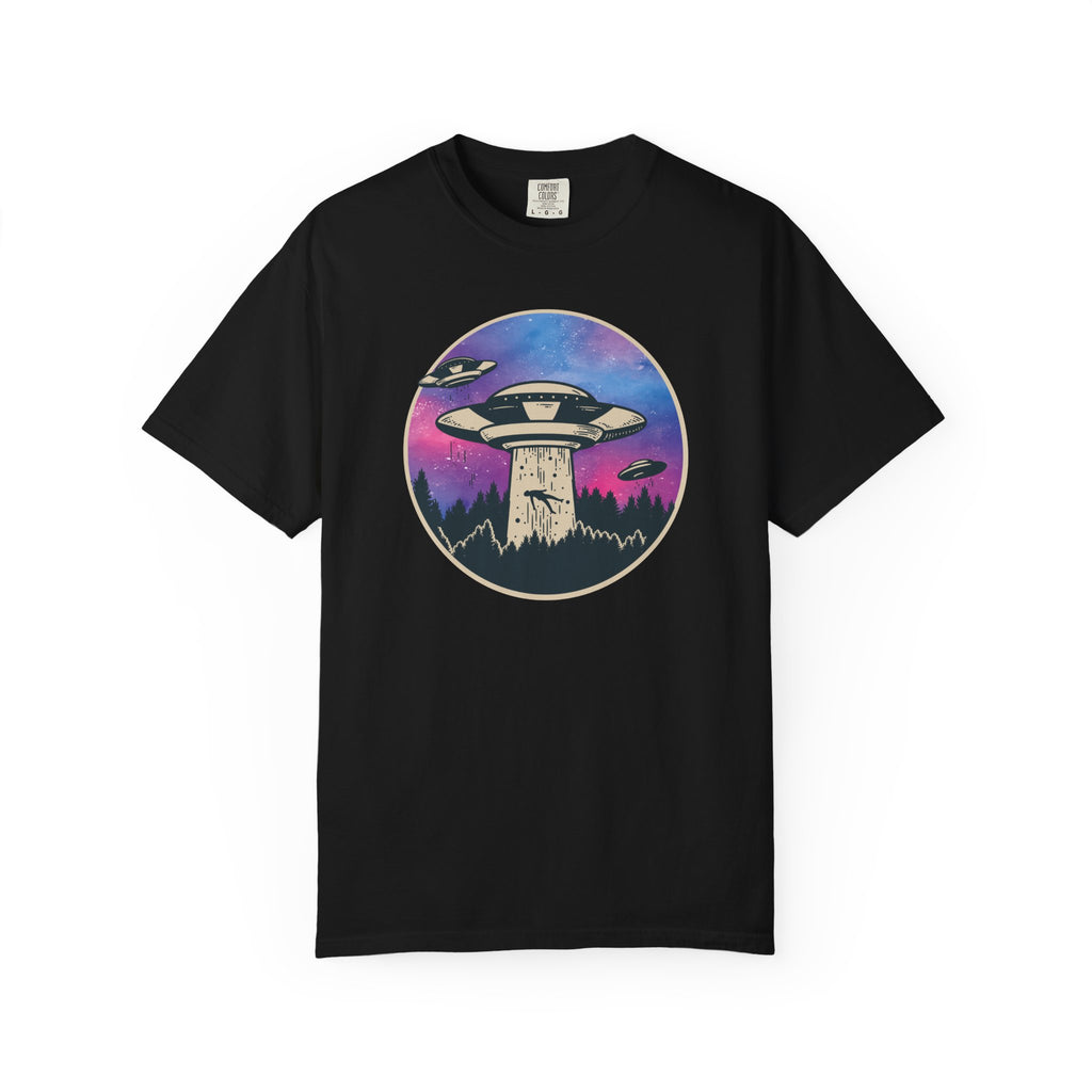 Alien Abduction T-Shirt — UFO Beam Graphic Tee for Sci‑Fi Fans