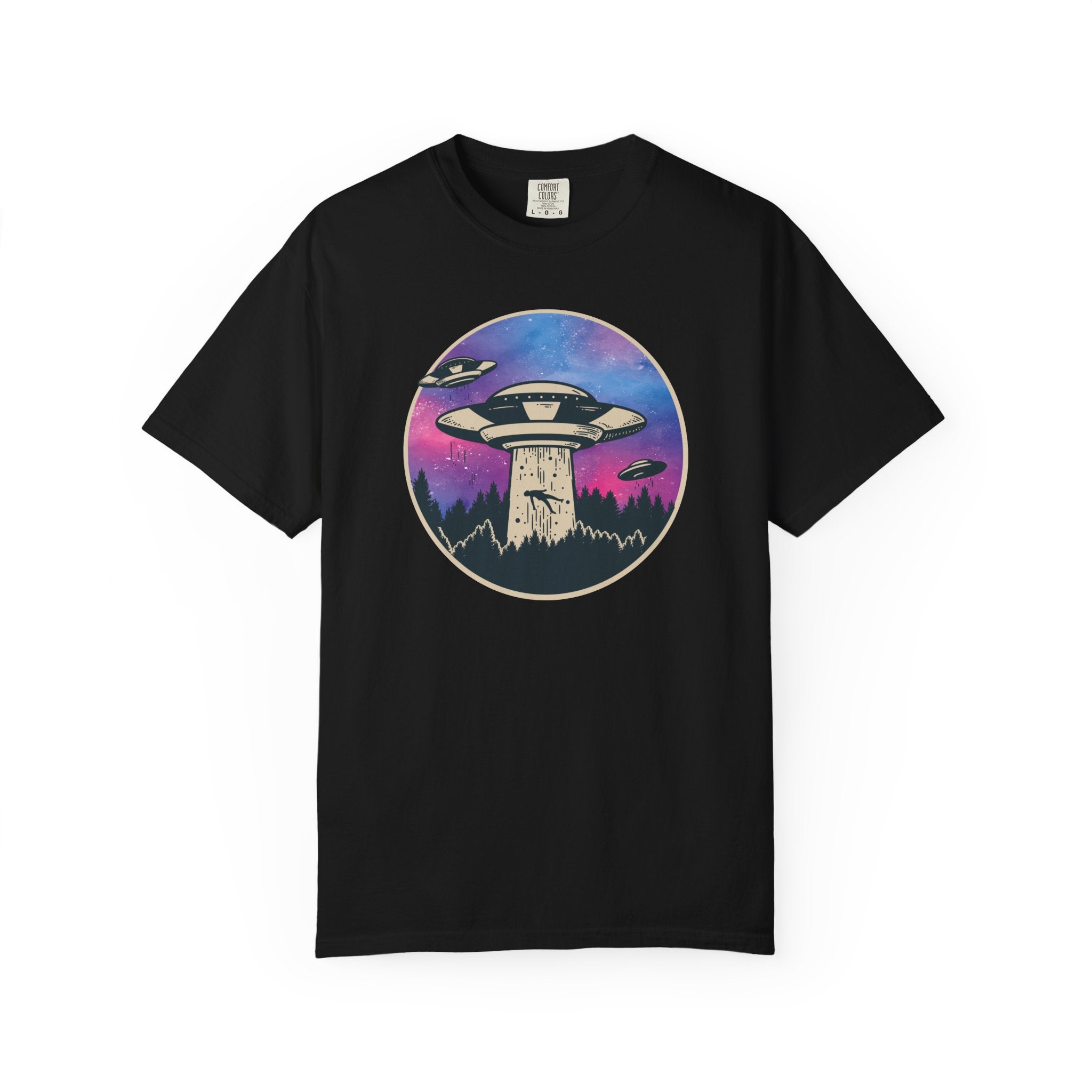 Alien Abduction T-Shirt — UFO Beam Graphic Tee for Sci‑Fi Fans