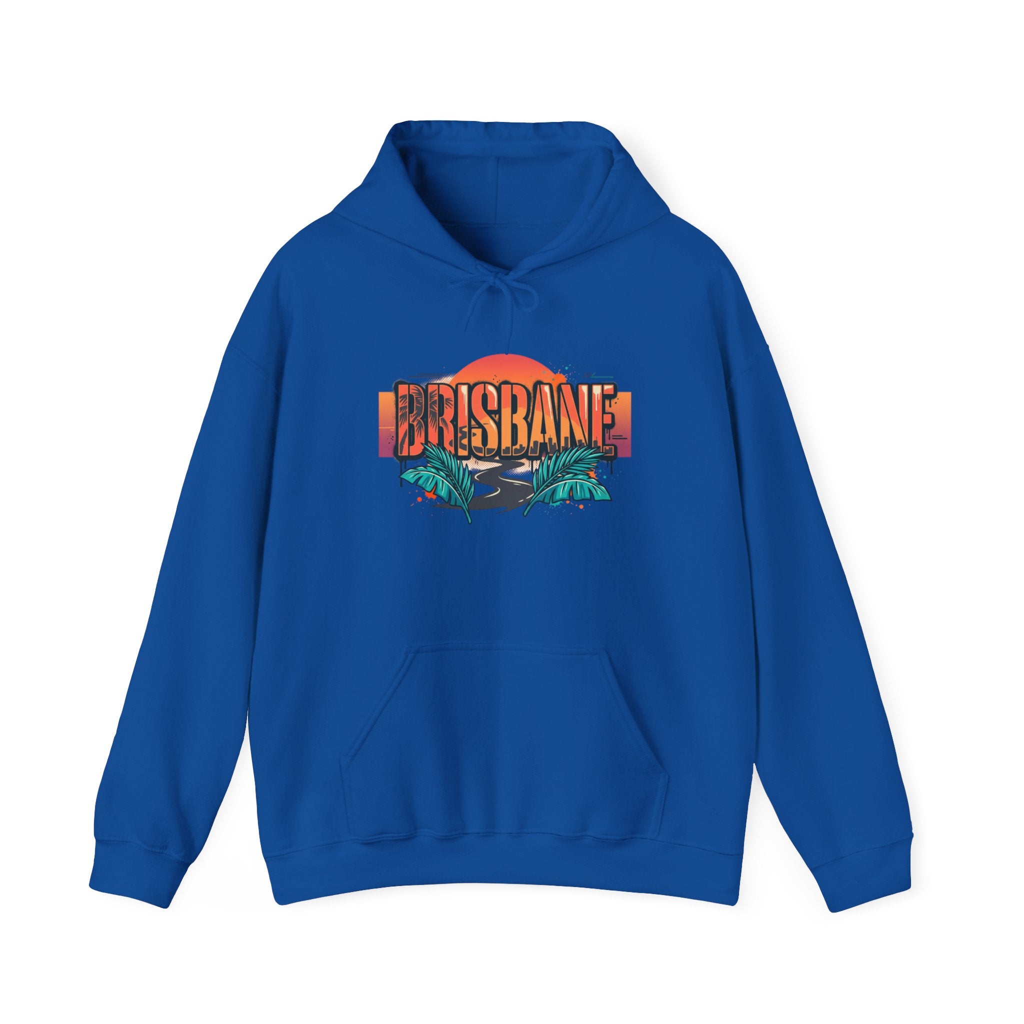 Brisbane Retro Sunset Hoodie – Tropical Palm Beach Graphic