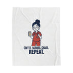 Coffee. Scrubs. Chaos. Repeat. Plush Blanket | Nurse Aesthetic, Stethoscope Minimalist