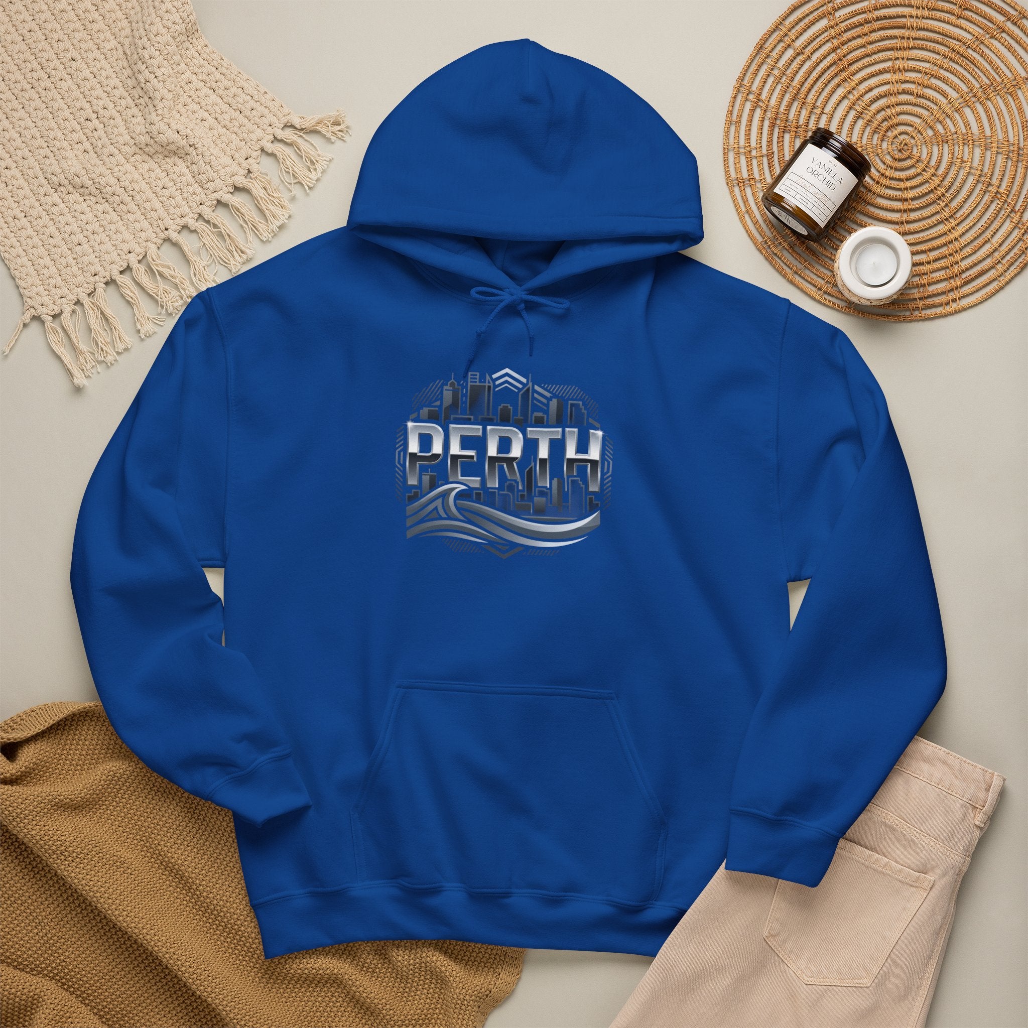 Perth Skyline Hoodie — Retro Coastal Cityscape Sweatshirt