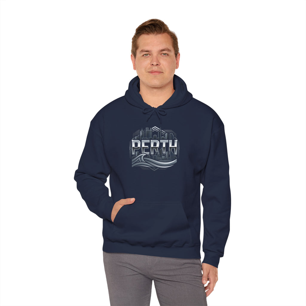 Perth Skyline Hoodie — Retro Coastal Cityscape Sweatshirt