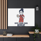 Coffee. Scrubs. Chaos. Repeat. Canvas | Nurse Aesthetic, RN Nurse Wall Art