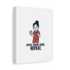 Coffee. Scrubs. Chaos. Repeat. Canvas | Nurse Aesthetic, RN Nurse Wall Art