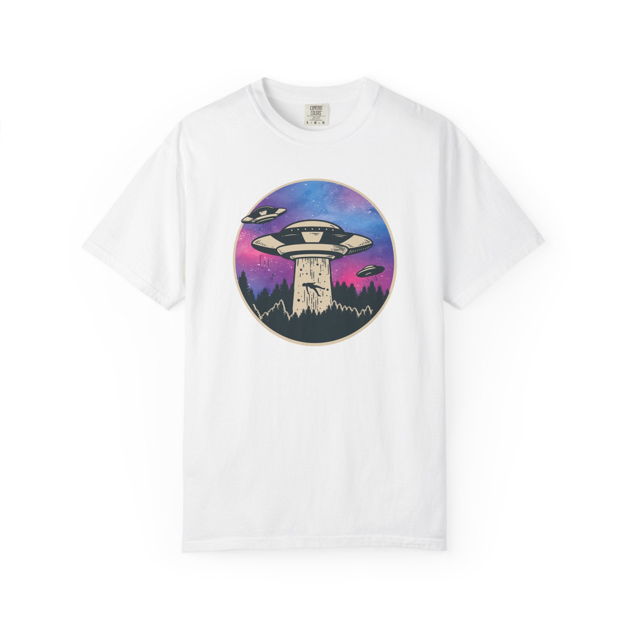 Alien Abduction T-Shirt — UFO Beam Graphic Tee for Sci‑Fi Fans