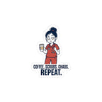 Coffee. Scrubs. Chaos. Repeat. Sticker | Nurse Aesthetic, RN, Stethoscope Minimalist