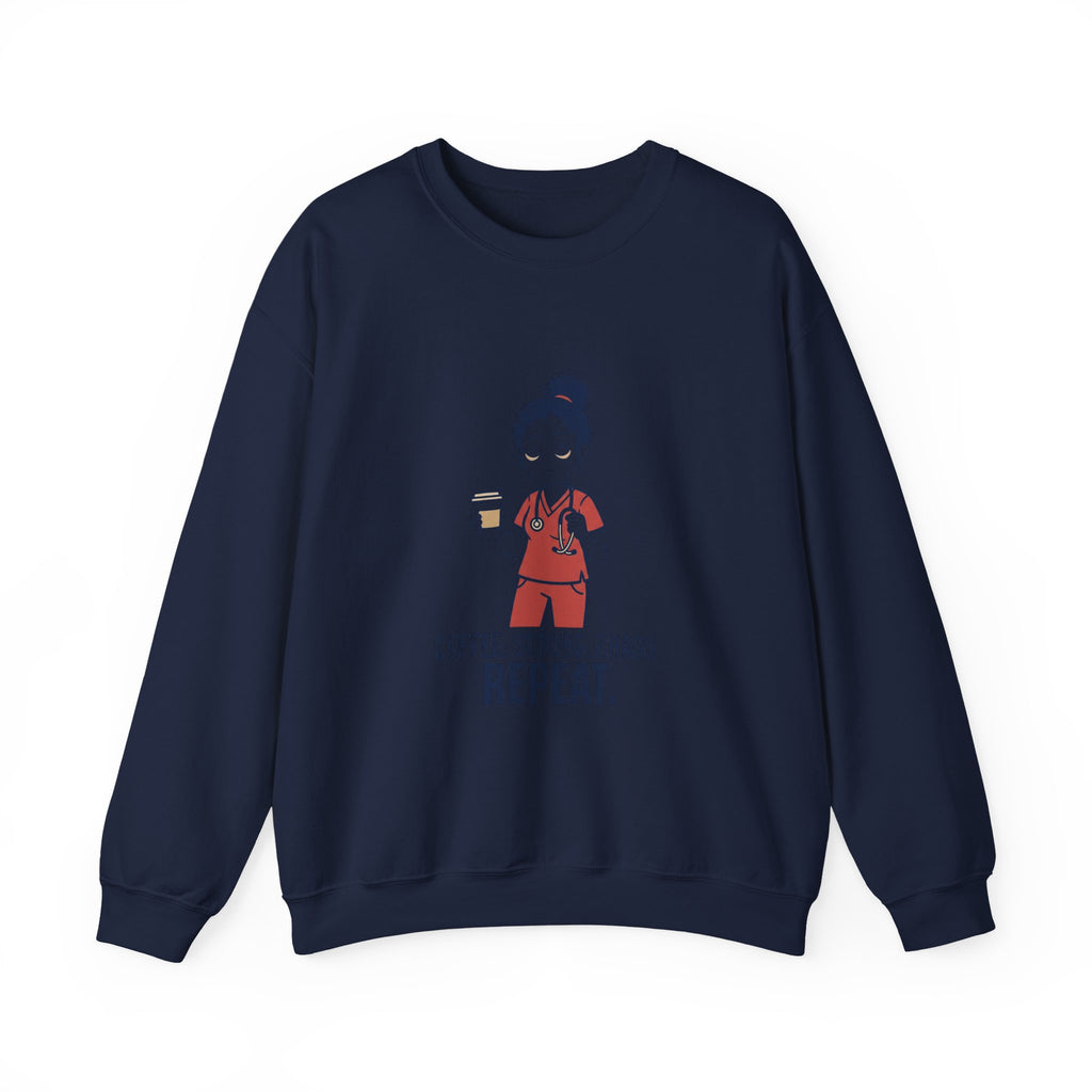 Coffee Scrubs Chaos Repeat Sweatshirt | nurse shirt, RN merch