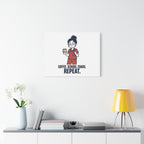 Coffee. Scrubs. Chaos. Repeat. Canvas | Nurse Aesthetic, RN Nurse Wall Art
