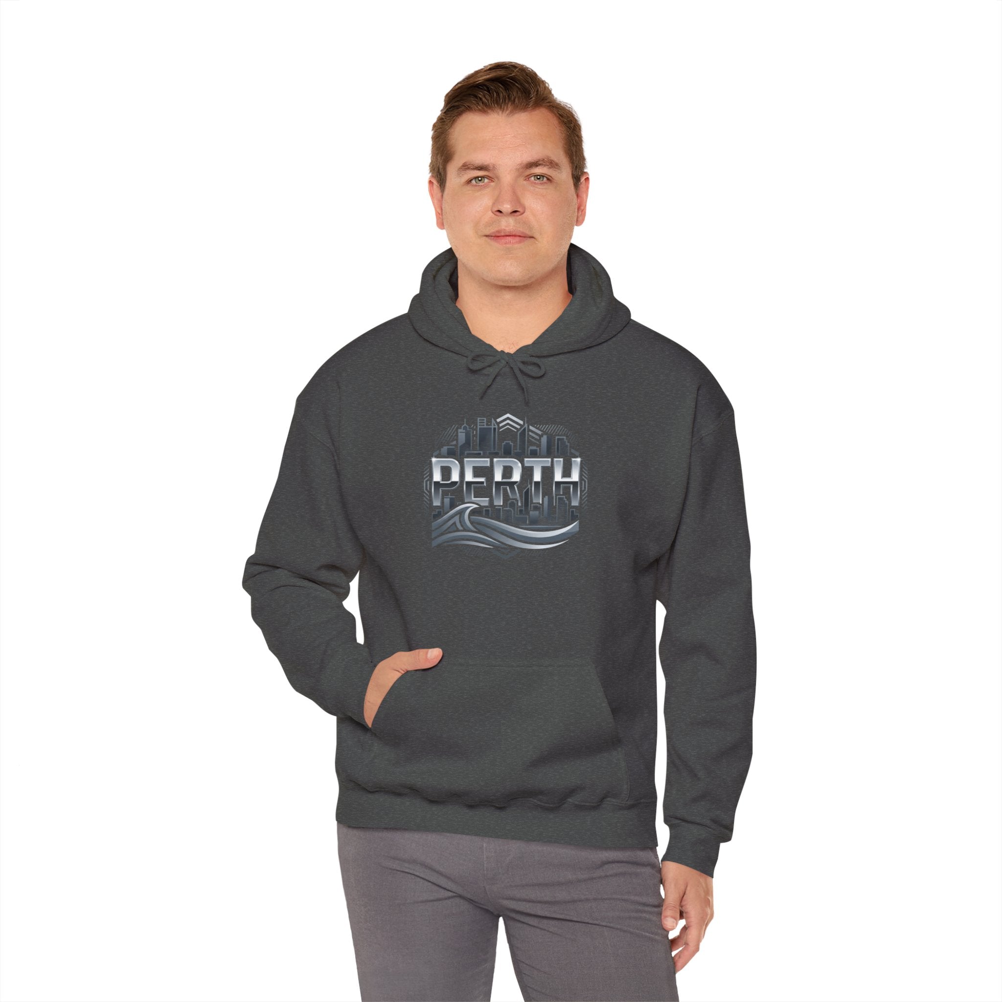 Perth Skyline Hoodie — Retro Coastal Cityscape Sweatshirt