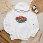 Brisbane Retro Sunset Hoodie – Tropical Palm Beach Graphic