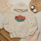 Brisbane Retro Sunset Hoodie – Tropical Palm Beach Graphic